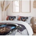 thumbnail image 6 of Ambesonne Space Cat Duvet Cover Sets, Grunge Cosmonaut Suit, 2-King, White Purple and Orange, 6 of 7