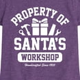 thumbnail image 3 of Instant Message - Property Of Santas Workshop Christmas - Toddler & Youth Girls Short Sleeve Graphic T-Shirt, 3 of 6