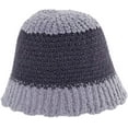 thumbnail image 6 of CoCopeaunts Women Bucket Hat Winter Fashion Two-Color Splicing Girl Knit Hat Warm Trendy Foldable Warm Comfortable Crochet Caps, 6 of 8