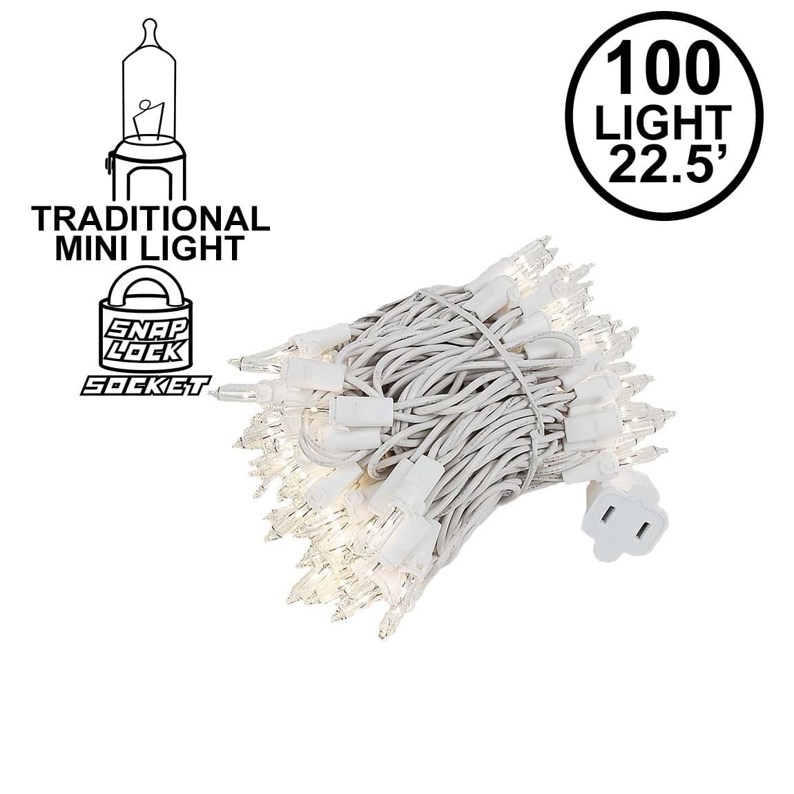 Novelty Lights 100 Light Clear Christmas Mini Light Set, 22' Long
