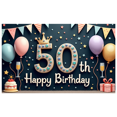 thumbnail image 1 of Decorative Design Banner Colorful Balloons Party Backdrop for Celebration Event Indoor Decoration, 1 of 5