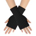 thumbnail image 2 of Gants Courts en Laine Multicolores Isolés pour Temps Froid pour Femmes, Mitaines Sans Doigts, 2 of 5