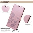 thumbnail image 5 of Phone Case for iPhone 13,Rose Flower Luxury Flip Leather Cover with Card Holder Credit Cards Slot Cash Pockets [Wrist Strap][Kickstand] Wallet Case for iPhone 13 RS Pink, 5 of 14