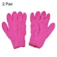 thumbnail image 3 of Uxcell Dusting Cleaning Gloves Microfiber Mittens, Rose Red 2 Pairs, 3 of 5