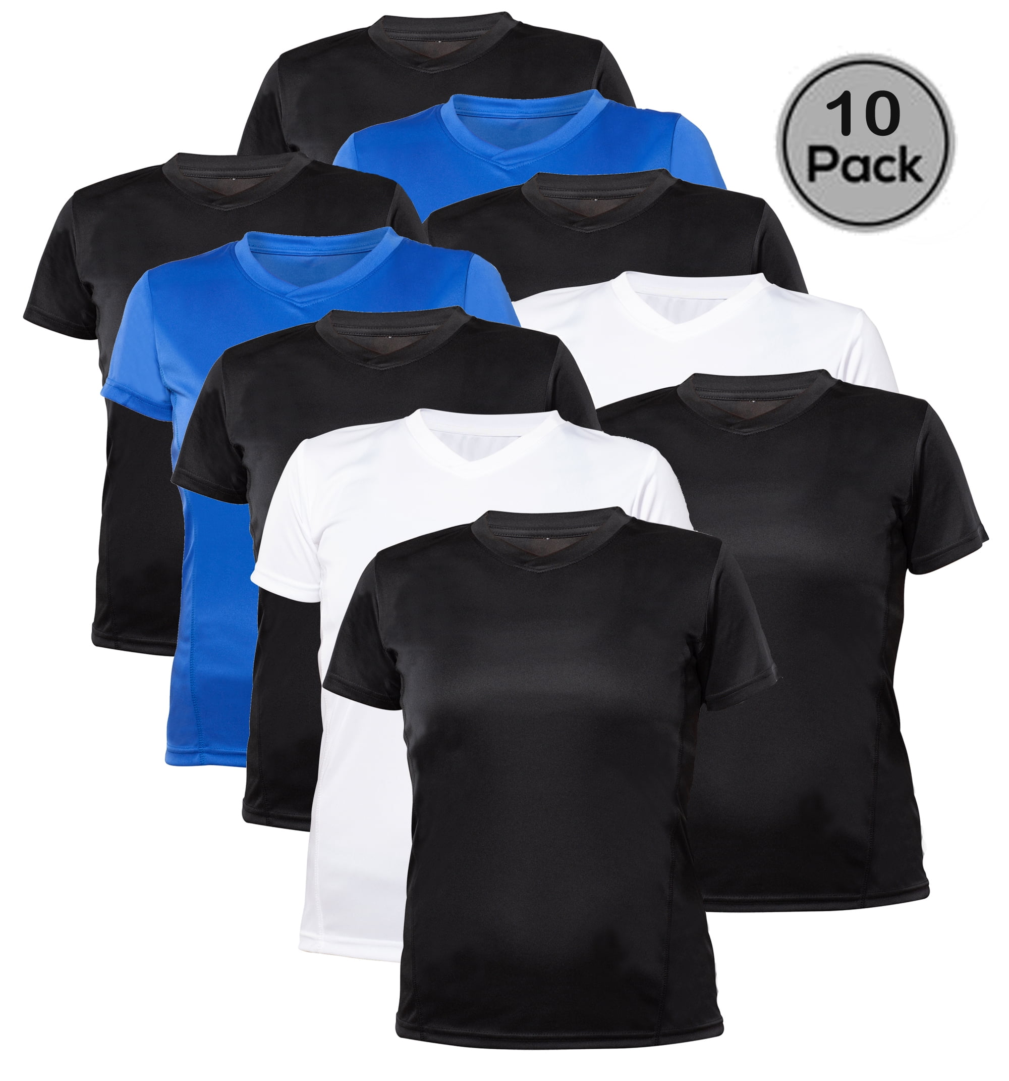 Blank Activewear Pack of 10 Women's TShirt, Quick Dry Performance