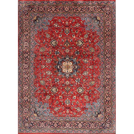Ahgly Company Machine Washable Indoor Rectangle Traditional Dark Almond Brown Area Rugs, 8' x 10'