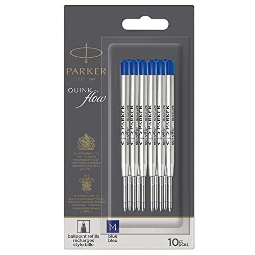 0.5mm Parker Quink Ballpoint Pen Gel Ink Refill Blue Ink Fine Tip 3 Count 