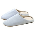 thumbnail image 3 of Vedolay Women's Slippers Fuzzy Slippers Comfort Slip-On Warm Outdoor Indoor House Shoes Blue,41, 3 of 5