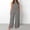 Grey, variant on Laipiong Womens Plus Size Jumpsuits 2026 Summer Casual Sleeveless Solid Color Wide Leg Rompers Baggy Stretchy Loose Fit Overalls with Pockets