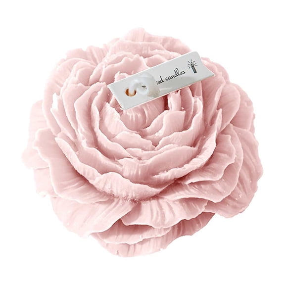 HCTSHG Light-Peach Peony Flower Shape Candles, Aromatic Pastel Aesthetic Scented Candle with Rose Fragrance, Christmas Gift for Bedroom Home, Gift to Friends Family