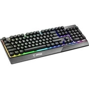 MSI Gaming Backlit RGB Dedicated Hotkeys Anti-Ghosting Water Resistant Mechanical Feel Gaming Keyboard (Vigor GK30 US)