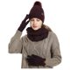 thumbnail image 4 of Sombreros de mujer de moda casual de invierno que mantienen el calor sólido conjunto de gorro de punto bufanda guante mujer sombrero de acrílico, 4 of 6