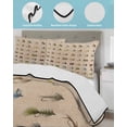 thumbnail image 4 of Ocean Fishhooks Twin XL Size Down Alternative Comforter, Lightweight Comforter Quilt Bedding Set with Pillow Shams Vintage Coastal Fishing Pattern Brown All Seasons Bed Comforter Duvet Insert 68"x98", 4 of 7