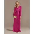 thumbnail image 1 of Robe de Mariage Robes d'Invitée de Mariage pour Femmes à Manches Longues à Col en V Sirène Robe de Banquet Robe de Soirée pour Femmes Robe de Fête, 1 of 9