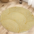 thumbnail image 5 of Round Wool Rug 18x18, Mustard Yellow Carpet, rugs for Living Room., 5 of 8