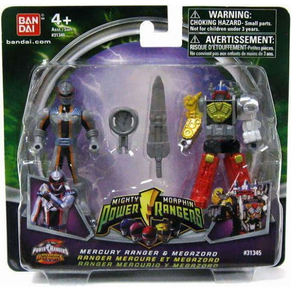 Power Rangers Mighty Morphin 2009 Mercury Ranger & Megazord Action Figure, 2 Pack