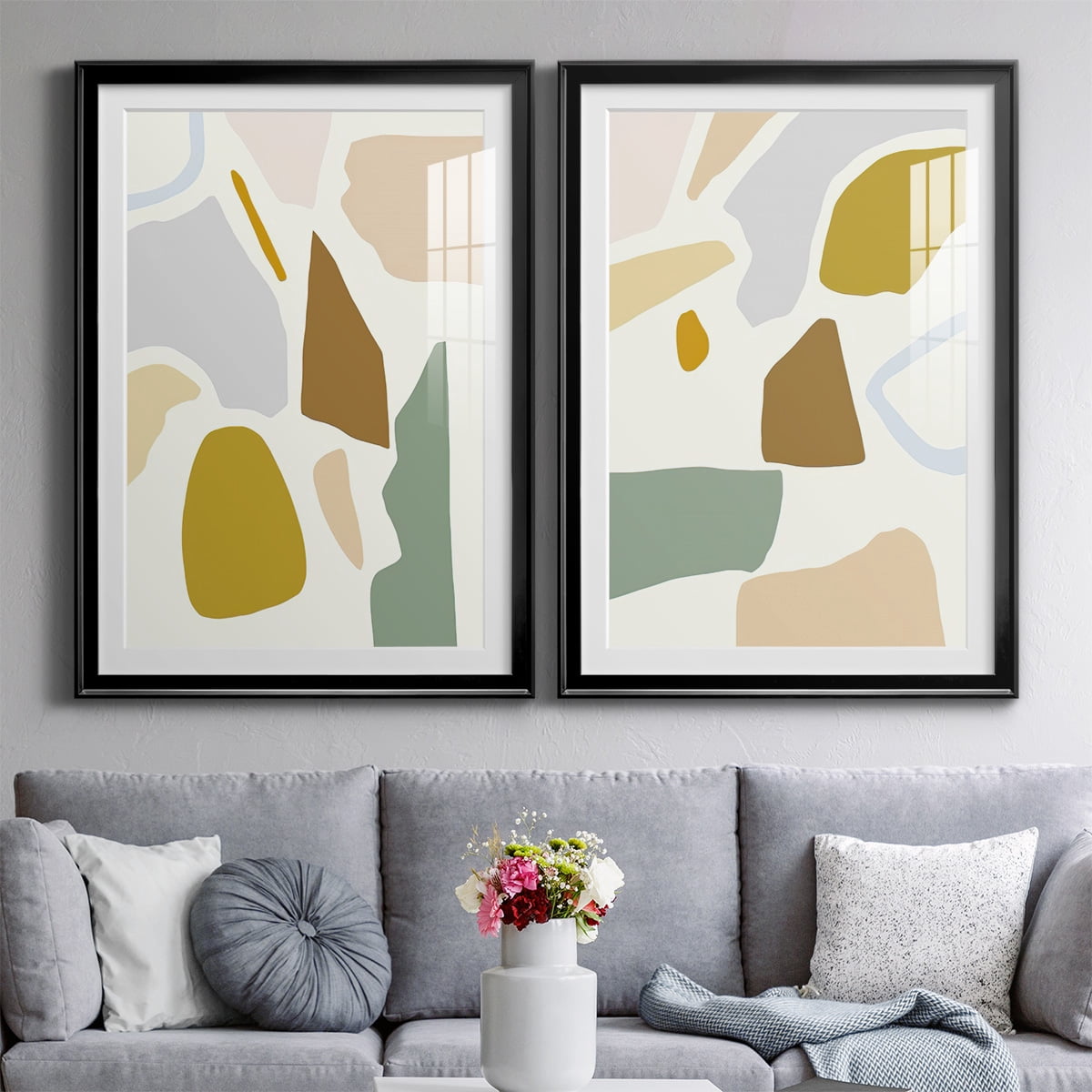 Wexford Home Pastel Splotches I Premium Framed Print, 26.5" x 36.5" - Ready to Hang, Black (Set of 2)