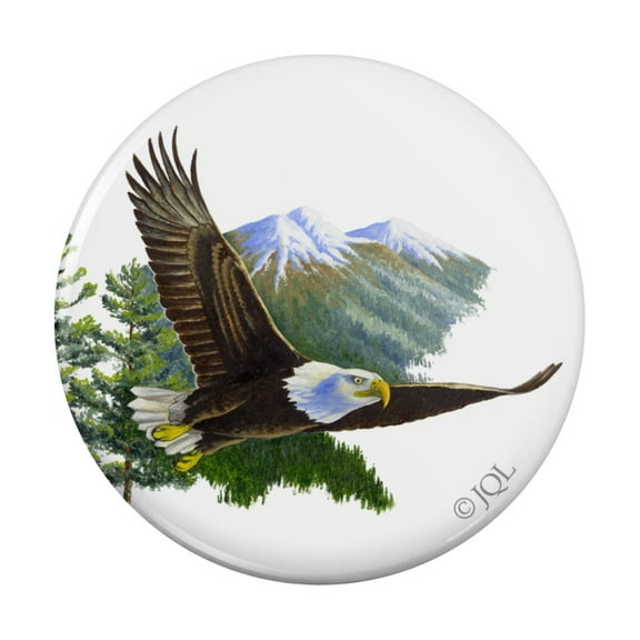 Bald Eagle Flying Over the Mountains Scenic Kitchen Refrigerator Locker Button Magnet