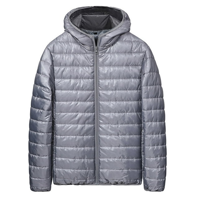 Amzcrzy Veste Matelassée Légère pour Hommes, Résistante à l'Eau, avec Capuche, Couleur Unie