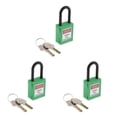 thumbnail image 1 of mmirethe Durable 38 mm PVC Curved Safety Lockout Padlock Ensuring Security Green 90x40x19 mm 3Set, 1 of 6
