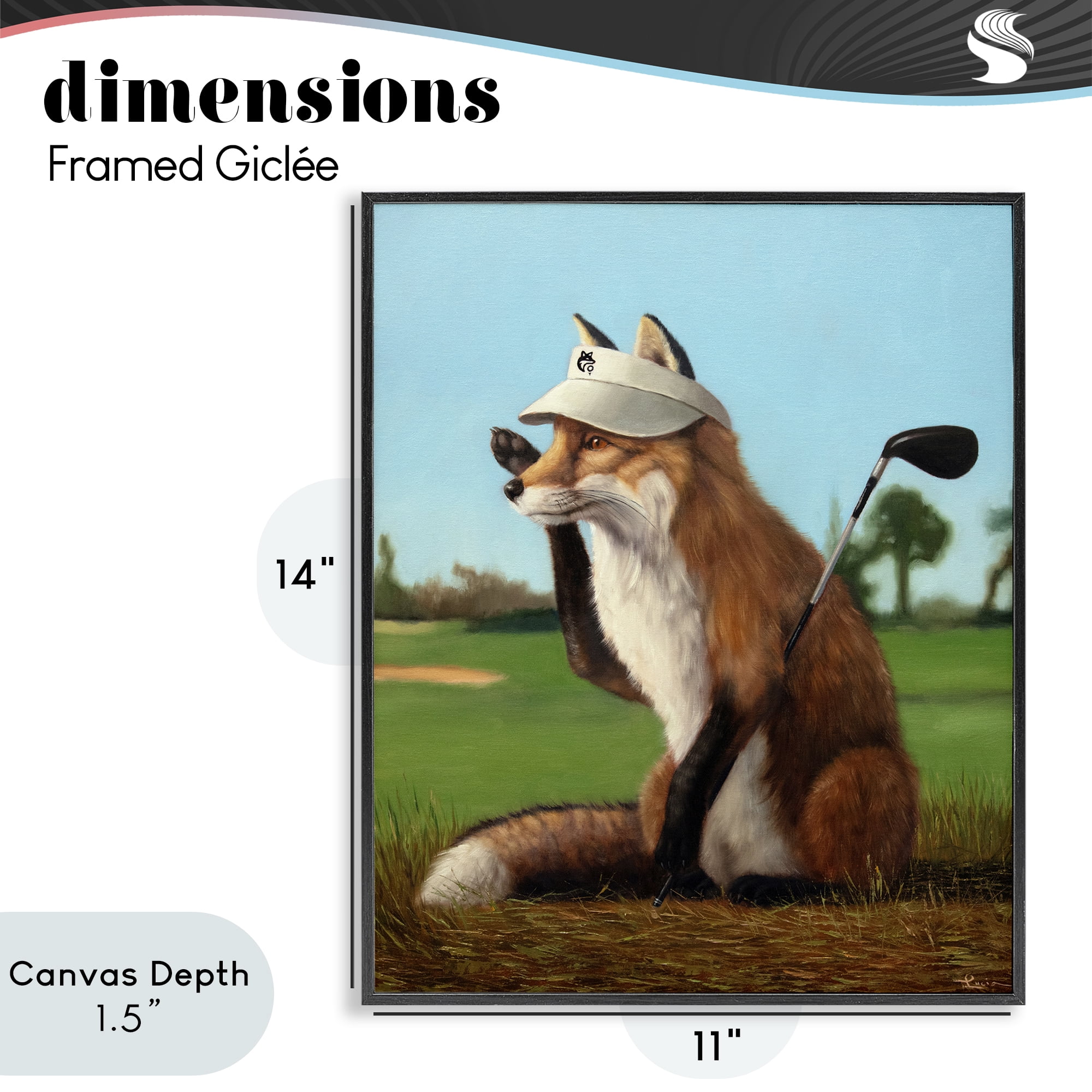Stupell Industries Fox Drive Golfer Black Framed Giclee Art, design by Lucia Heffernan