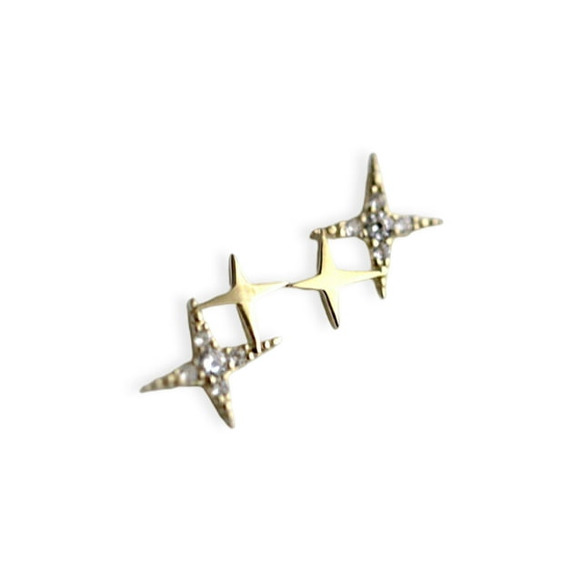 ZheElen 1 Pair Earrings Crossed Star Rhinestone Decor Earring Ear Decorations Girlfriend Lady Plating Jewelry Present Jewelries