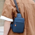 thumbnail image 3 of Versatile Sports Crossbody Chest Bag, Compact Travel Leisure Bag with Multiple Pockets, Lightweight Design for Gym & Hiking, Breathable Material, for Active Lifestyles and Errands, 8*6*1in, Blue, 3 of 6