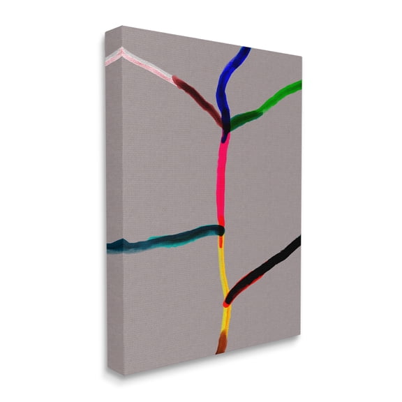 Stupell Industries Tree of Happiness Abstraction Merging Watercolor Lines Abstract Painting Gallery Wrapped Canvas Print Wall Art, 16 x 20