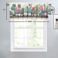 thumbnail image 4 of Watecolor Potted Plants Rod Pocket Thermal Insulated Curtain Valance Botanical Cactus Leaves Window Valance for Bedroom Bathroom Living Room Dining Room 54 by 18 in, 1 Panel, 4 of 6
