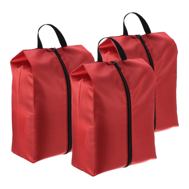 Bolsas de zapatos Uxcell para viajar, bolsa de zapatos portátil con cremallera para viajar, paquete de 3 rojo
