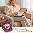 thumbnail image 4 of Xixirimido Bible Cover, Bible Carrying Book Case for Women Men, Multi-pocket Protective Church Organizer Bag with Handle Christian Gift, Skull Red Roses, 4 of 7