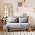 thumbnail image 2 of 39.4-inch Tri Couch, Grey Velvet, Frame, Ergonomic Seat Height, Adjustable Sleeper Chair Bed, Multi-functional, Dutch Steel Construction,, 2 of 6