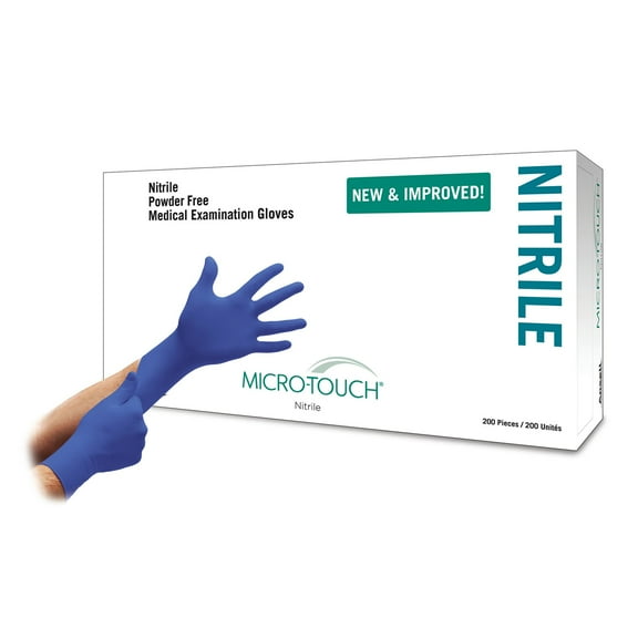 Micro-Touch Nitrile Disposable Nitrile Exam Glove Standard Cuff Length X-SMALL 6034300 200 per Box