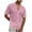 Pink, variant on Mens Short Sleeve Button Down Shirts Casual Hollow Out Summer Beach Shirt