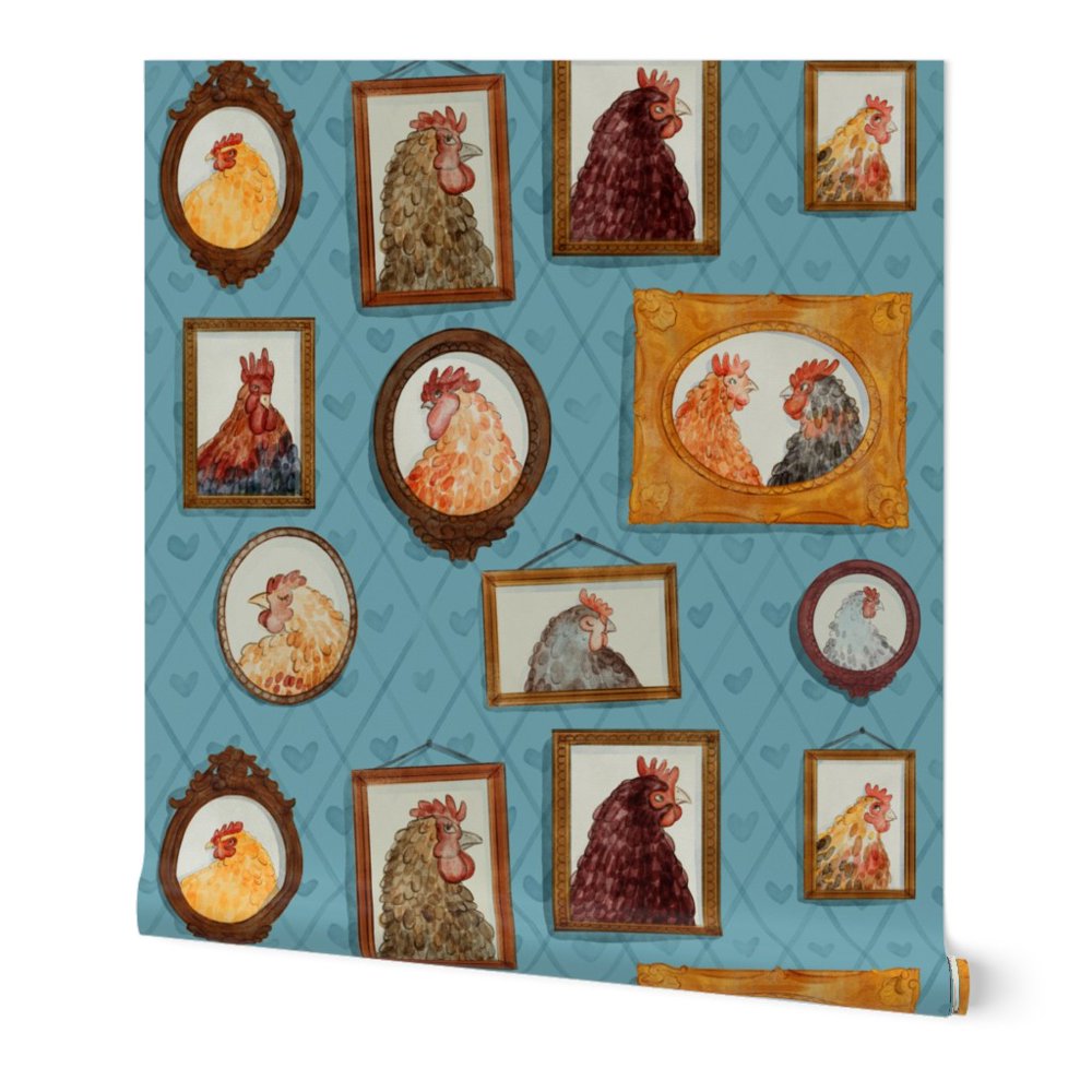 Wallpaper Roll Chicken Frame Cute Farm Rustic Country Hen Rooster 24in