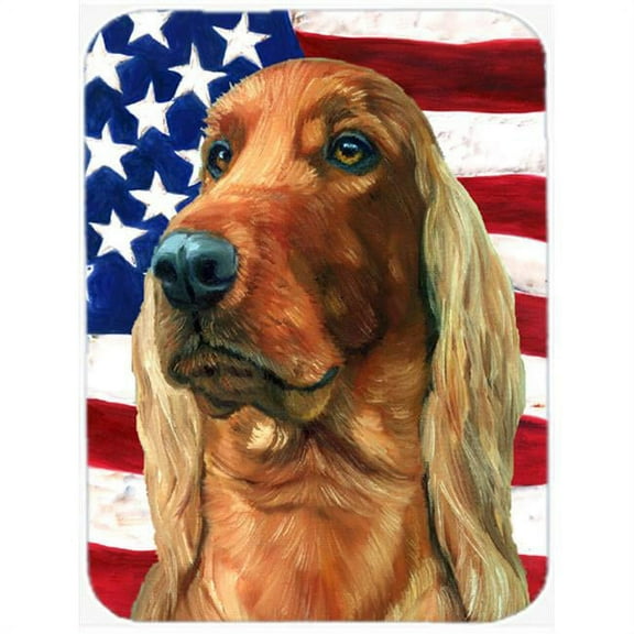 Irish Setter Usa Patriotic American Flag Mouse Pad, Hot Pad & Trivet