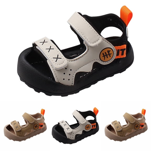 WUANDIXFA Little Girls Sandals Kids Sandles Boys Sandles Comfortable Soft Sole Kids Light-Weight Adjustable Straps Summer Sandals (Khaki, 9)