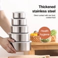 thumbnail image 4 of Sunjoy Tech 5Pcs Food Storage Box Stainless Steel Food Containers with Leak-Proof Lids Reusable Crisper Box Bowl for Home, 4 of 7