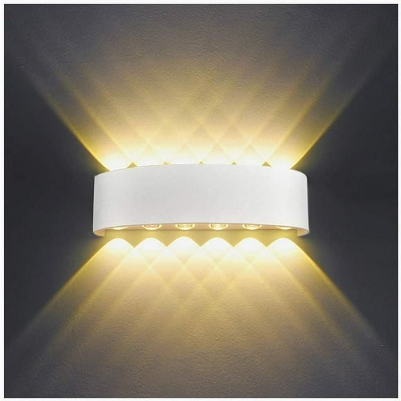 Modern LED Wall Lamp, Die-cast Aluminum Alloy Up Down Light With Frosted Lacquer Paint Finish For Living Room, Bedroom, Patio And Balcony (8W)