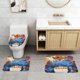 thumbnail image 2 of Somos Osos Juego de 3 alfombras de baño de coral fleece: tapete de baño + alfombra de inodoro en forma de U + funda de tapa de inodoro en forma de O, 2 of 6