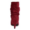 thumbnail image 3 of JOURNEE COLLECTION Womens Burgundy Comfort Kitten Heel Slip On Dress Slouch Boot 9.5, 3 of 5