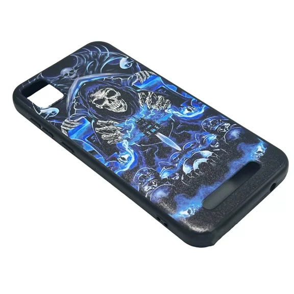 For Cloud Mobile Stratus C7 TPU 1-Piece Flexible Skin Cover Cell Phone Case - Blue Skull