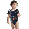 thumbnail image 3 of Daiia Solar System Printed Unisex-Baby Short Sleeve Onesies Bodysuits Baby Climbing Clothes Soft and Comfortable Romper with Expandable Shoulder Design-2 Years, 3 of 8
