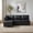 Black + PU + 4 Seat, variant on Flexible PU Modular Sofa , Convertible Shapes, Storage & Sleeper Function for Living Room-2seats