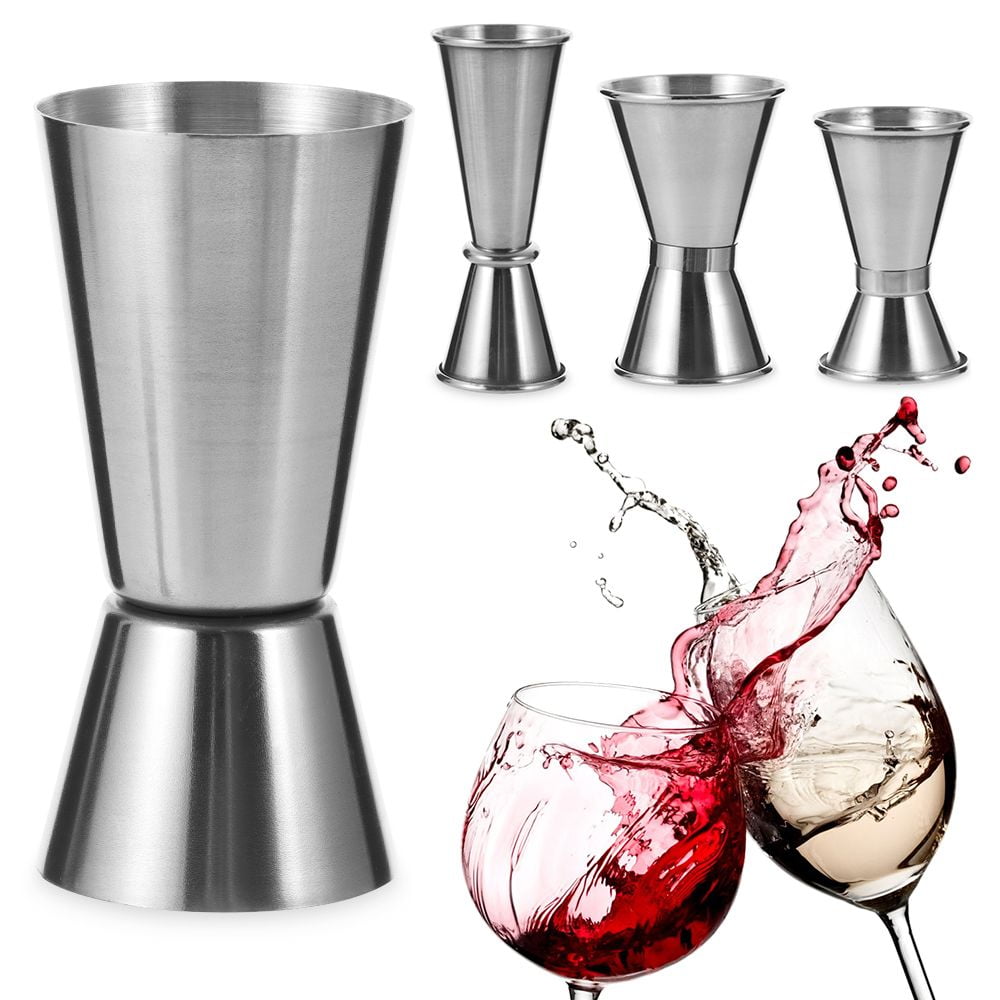 Cocktail Jigger Dual Spirit Measure Cup,stainless Steel Measuring Cup Craft  Double Drinks Jigger For Home Bar Bartender Party Wine Drink(1pc, Silver)