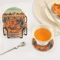 thumbnail image 5 of Fall Pumpkin Harvest Drink Coasters with Holder Absorbent Coaster for Coffee Table Room Decor 6 Pack, 5 of 7