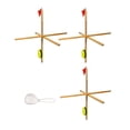 thumbnail image 1 of koolsoo 3 Pack Ice Fishing Tip up Folding Fishing Rod Flag and Spoon Net Portable Wooden, 1 of 9