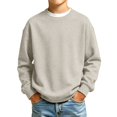 thumbnail image 2 of Crewneck Sweatshirts for Boys Fleece Pullover Long Sleeve Solid Fall Tops, 2 of 5