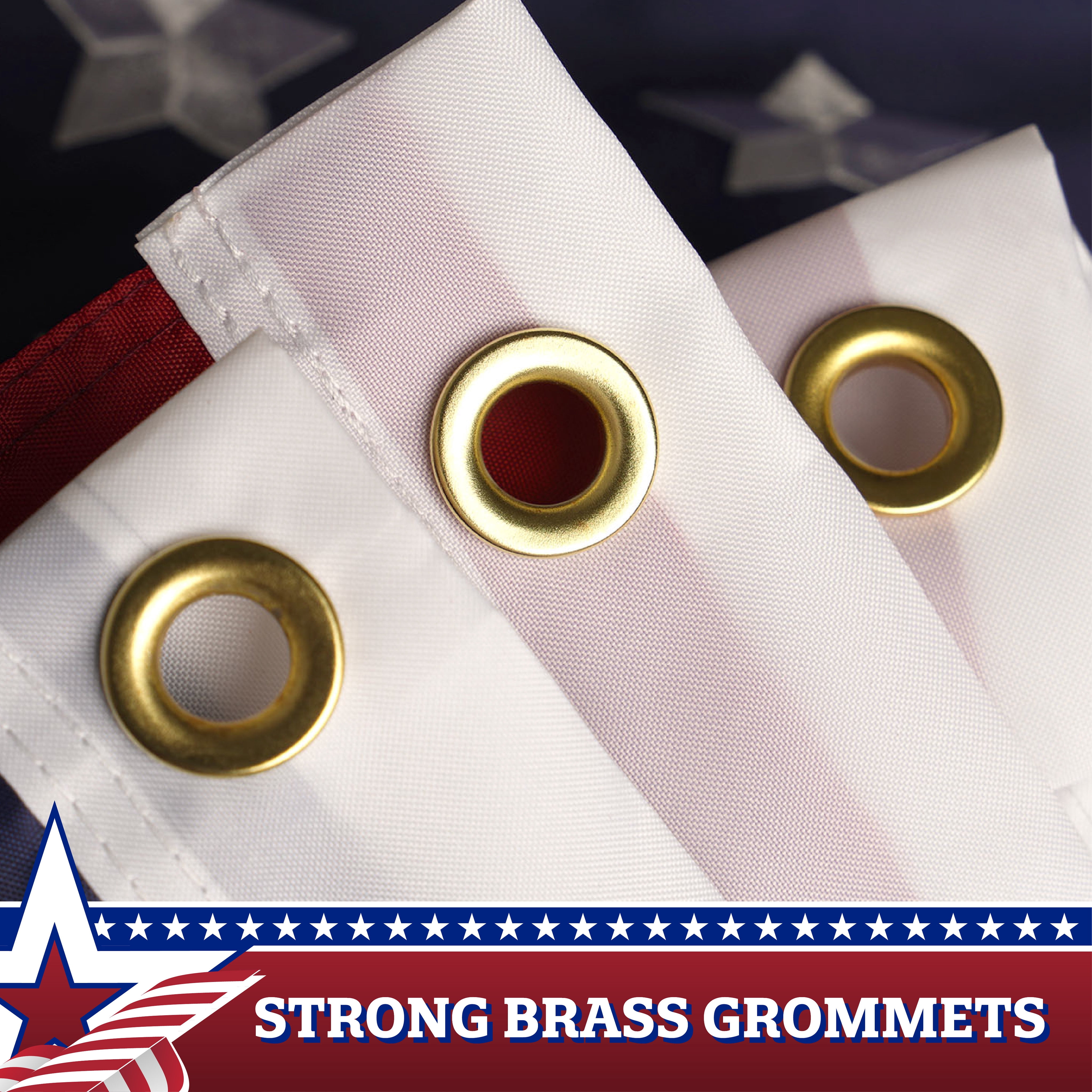 G128 - 2 Pack: USA Pleated Fan Flag 2x4FT Star Center Embroidered Polyester Stars and Stripes