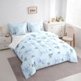 thumbnail image 3 of Feelyou Princess Bow Twin Bedding Sets 7pcs, Romantic Blue Rose Bedding Comforter Set, 3 of 8